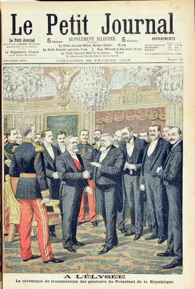 In the Elysee Palace, the Ceremonial Transfer of Powers of the President of the French Republic, illustration from 